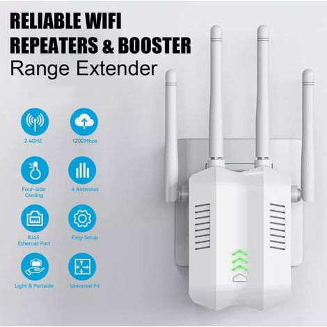 Répéteur/amplificateur de signal WiFi 1200 Mbps avec prise britannique (1/5)