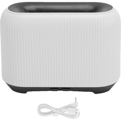 3D Flame Essential Oil Diffuser 150ml USB Aromatherapy Diffuser Desktop Humidifier with LED Colorful Light for Home Bedroom White (1/5)