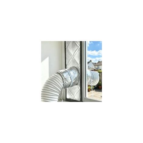 180CM joint de fenetre pour climatiseur mobile-3 couches épaissies alu,coton Oxford100%étanche,isolant thermique,taille réglable,anti-échange d'air pour fenêtre coulissante horizontale/verticale (1/4)