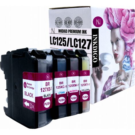 Inchiostro Inkdigo LC125/127 compatibile con Brother DCP-J4110DW MFC-J4310DW, certificato TÜV. (1/5)