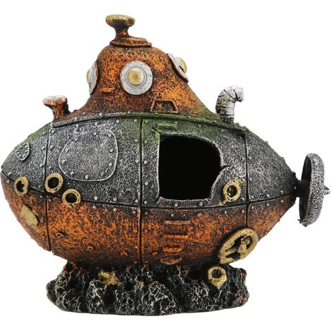 Décoration D'aquarium sous-Marin, Ornement De Réservoir De Poissons en Résine Vive pour Eau Salée Et Eau Douce (12,5 X 11,5 Cm) (1/5)