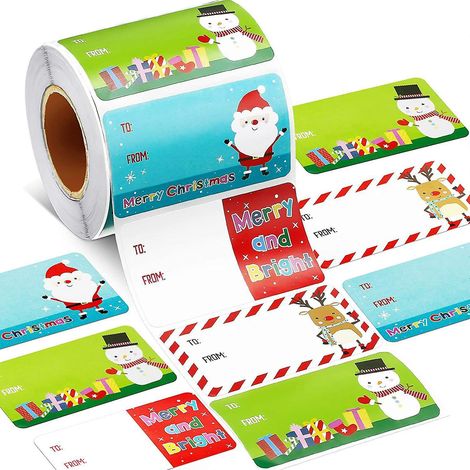 1000 Pices Tiquettes De Cadeau De Nol Autocollantes Tiquettes De Nom En Papier Kraft De Nol Autocollants De Nol En Papier Kraft Naturel Tiquettes (1/5)