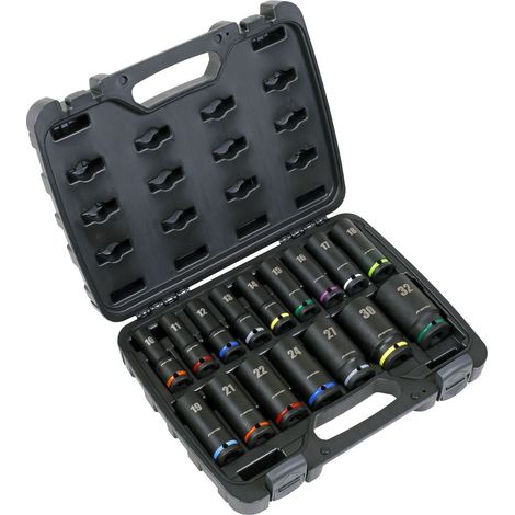 Sealey Premier Deep Impact Socket Set 1/2""Sq Drive 16pc AK5818M