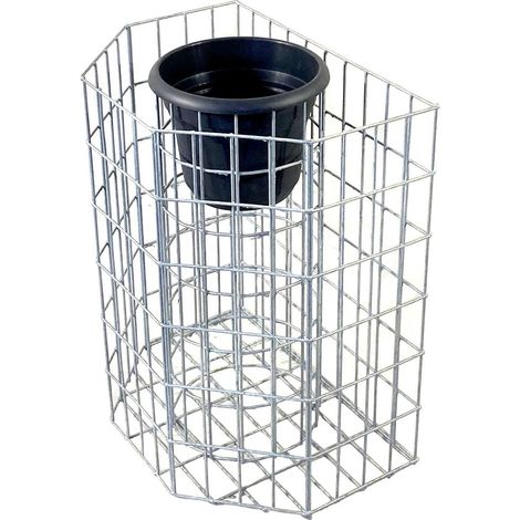 Gabiondeco - Colonne à fleurs. octogonale demi. hauteur 62 cm. MW 5 x 10 cm. galvanisé à chaud . pot inclus - Made in Germany (1/3)