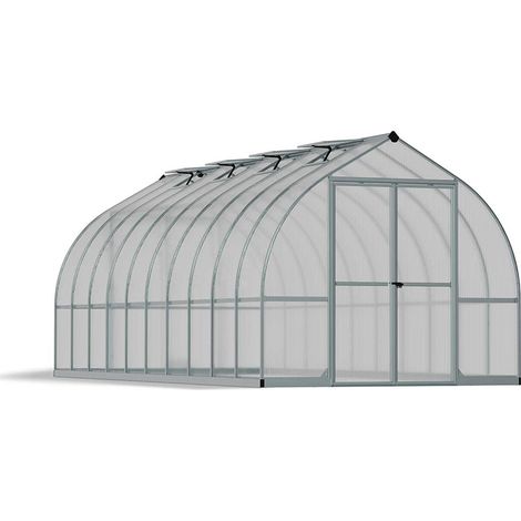 Greenhouse Bella Kit 8 x 20 Feet - Polycarbonate - L603.9 x W244 x H219 cm - Silver