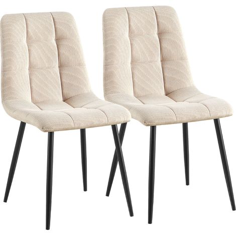 2er Set Esszimmerstühle Antibes Cord creme