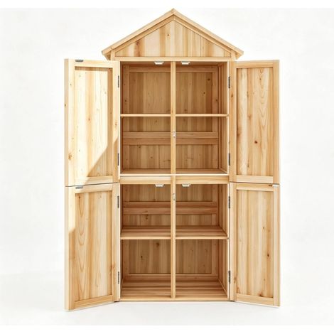 Armario de jardín de madera con techo inclinado de betún 82 x 50 x 190 cm (1/5)