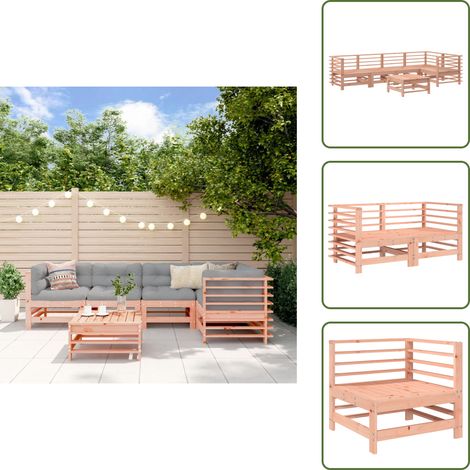 Sofás de exterior - vidaXL Juego de muebles de jardín 6 pzas madera maciza abeto Douglas - Muebles de jardín modulares