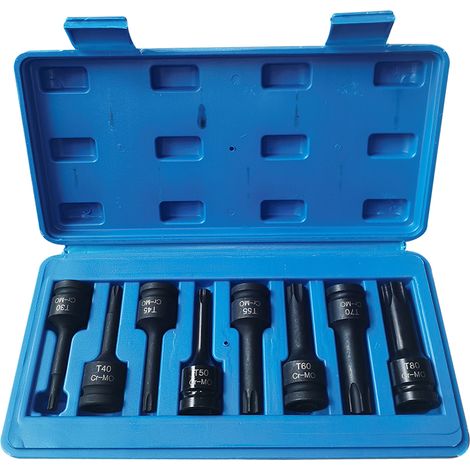 Jeu de 8 embouts hexagonaux professionnels résistants aux chocs pour tournevis électrique standard SAE RT5, RT6, RT7, RT8, RT10, RT12, RT13, RT14