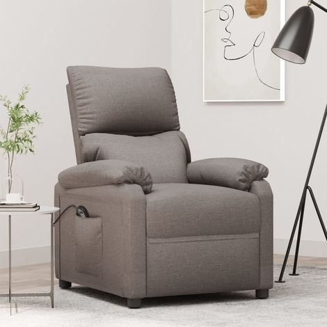 Fauteuil inclinable électrique Fauteuil de Relaxation Fauteuil Salon Taupe Tissu 77629 (1/5)