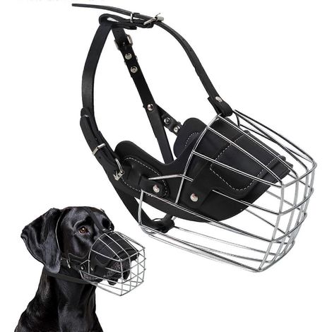 Muselière pour dogue allemand, extra large, en métal, respirante et permettant de boire.