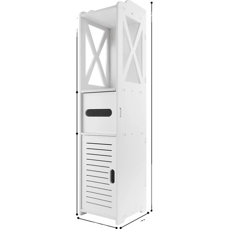 Armario de almacenamiento para baño, diseño impermeable, estructura que ahorra espacio, BLANCO (1/2)