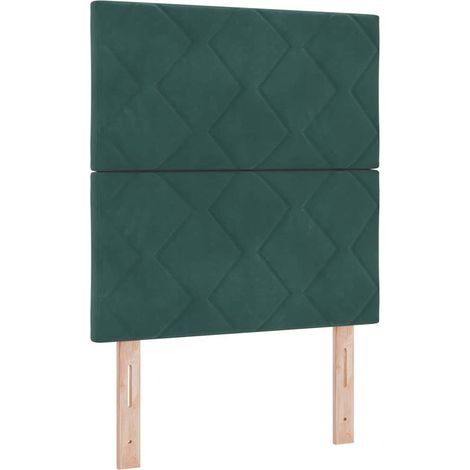 Headboard Wall-mounted Geometric Manual Dark green 80 cm Velvet vidaXL (1/5)