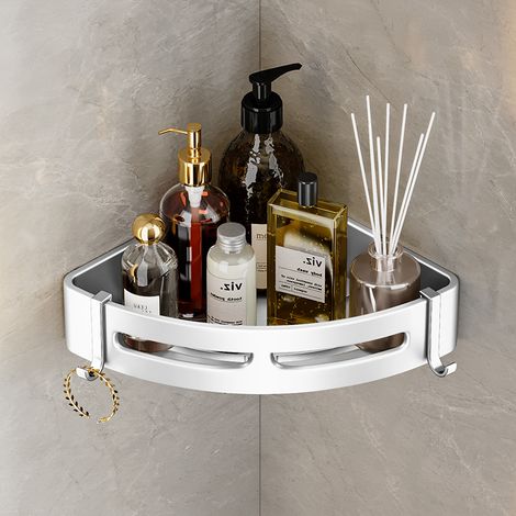 Eckregal fürs Badezimmer, Wandhalterung, Duschablage, Aufbewahrungsbox, Badezimmeraccessoires (1/4)