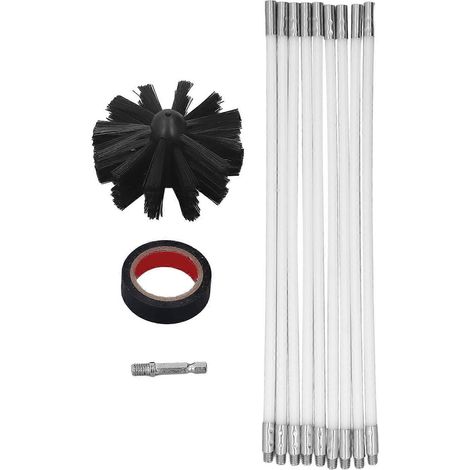 12 cepillos flexibles para limpiar la pared interior de la chimenea, para taladro eléctrico, para conducto de secadora, varilla de 40 cm (16 pulgadas) (1/5)