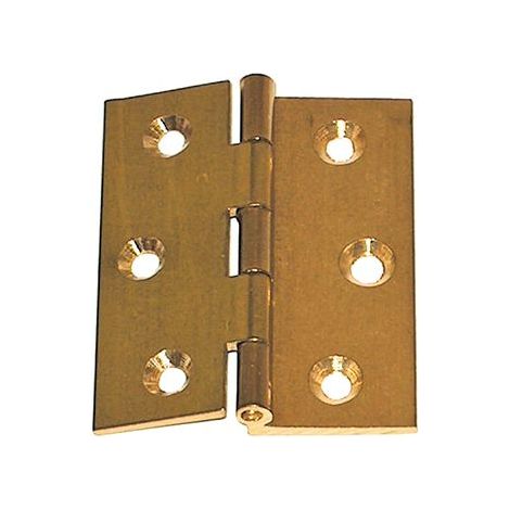 MASIDEF-MOBILIA - 2 CERNIERE FRESATE A MEZZO COLLO IN OTTONE 50X40MM