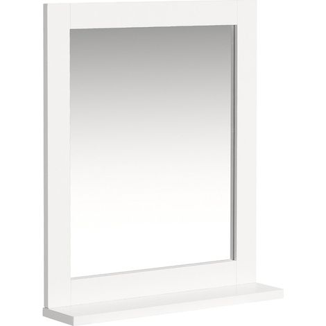 SoBuy Wood Wall Bathroom Mirror with Shelf, Bathroom Storage Rack, FRG129-W (1/5)