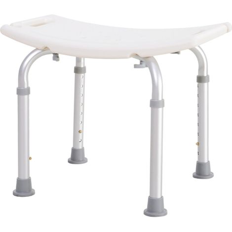 Durable Shower Stool for Limited Mobility with Non-Slip Legs, Safe Drainage, 135kg Capacity, Tool-Free Assembly, White Finish