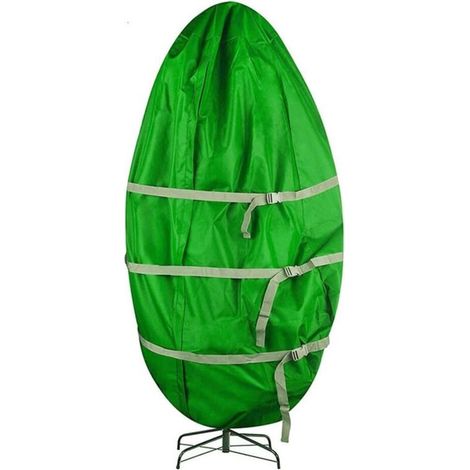 Sac de rangement vertical pour sapin de Noël, cordon de serrage réglable pour sapins verticaux de 3 à 9 pieds (vert, 89 x 190 cm) (1/5)