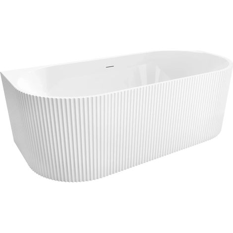 Vasca Bagno A Parete Rea Veneta 170 White With Brushed Gold Plug Cap (1/5)