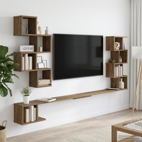 vidaXL Wall-Mounted TV Shelf Artisan Oak 180 x 15 x 94 cm (1/5)