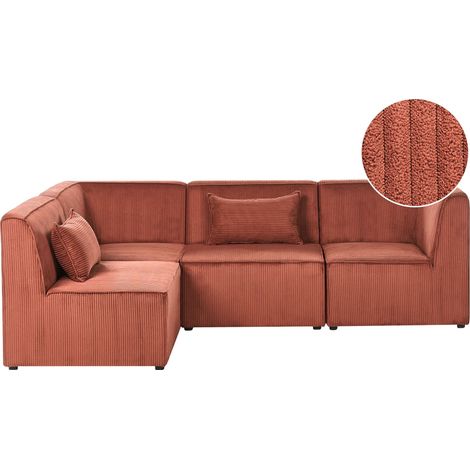 Modular Right Corner 4 Seater Sofa Golden Brown Corduroy 4 Seater ...