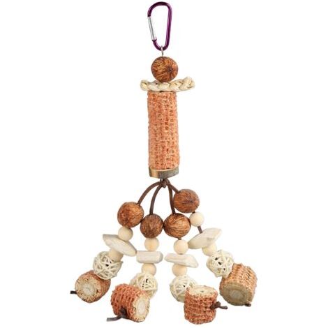 QORVA-Jeffergarden Jouets à mcher en épi de mas pour perroquets, os de seiche, soulagement de l'ennui, jouet à mcher pour perroquets, calopsitte, perruche, modèle boule en rotin