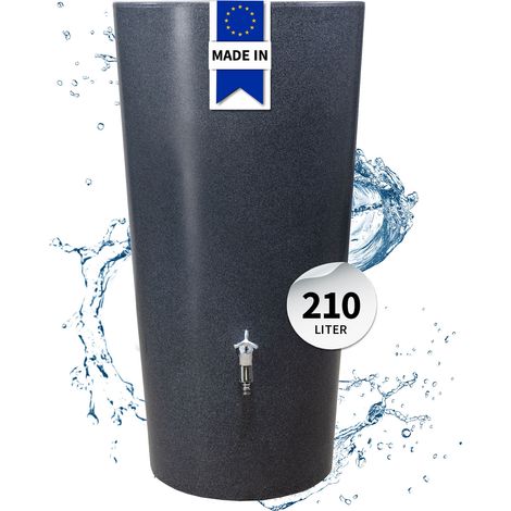 GARANTIA STONE 2in1 Regentonne 210 Liter lava inkl. Pflanzschale (1/5)