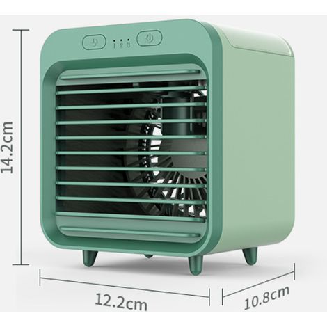 climatiseur mobile sans évacuation,pulvérisation,Vitesse 2,4 000 mAh Grande,200 ml Grand réservoir d'eau,Bureau et maison vert (1/4)