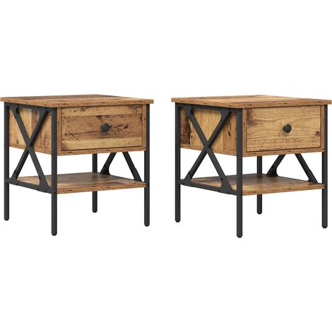 Maison Exclusive - Comodino 2 pz Legno vecchio 40 x 42 x 45 cm (1/5)