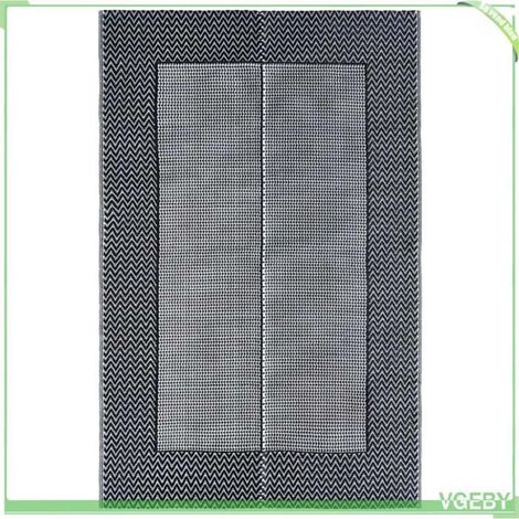 Tapis d'extérieur - FAFEICY - ARAKIL - Gris - 190x290 cm - Polypropylène (jacquard double couche) (1/5)