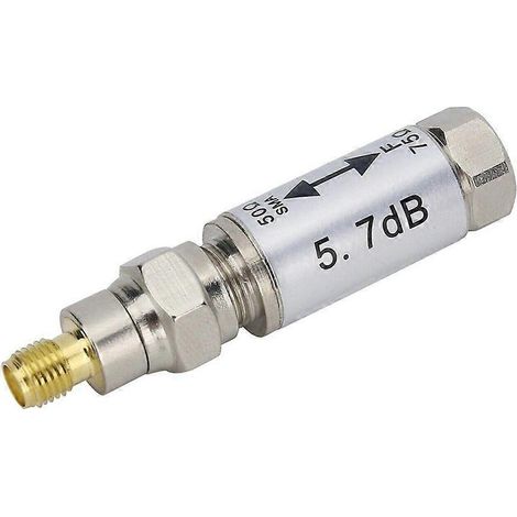 Adaptateur coaxial SMA femelle vers F mâle, connecteur 0-3 GHz, convertisseur d'impédance 50-75 ohms, utilisé pour les tests d'antennes, de télévision et de satellites. (1/5)