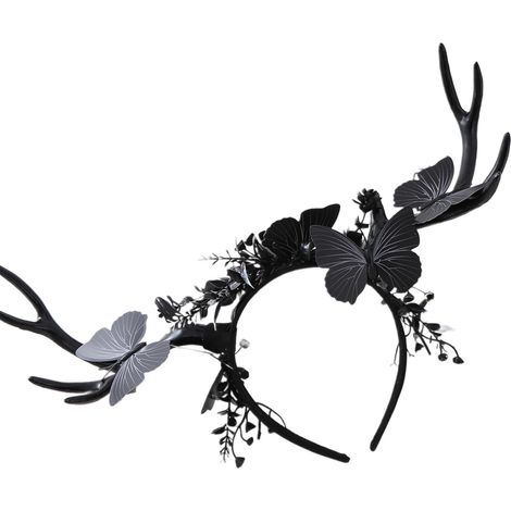 Serre-tête festif en forme de bois de renne avec bande confortable pour Halloween, Noël, enfants et adultes, décoration de fête de Noël, en forme de bois de renne, bandeau élastique en tissu (1/5)
