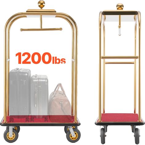 Carrello portabagagli in acciaio inossidabile resistente, con capacità di carico di 1200 libbre. (1/2)