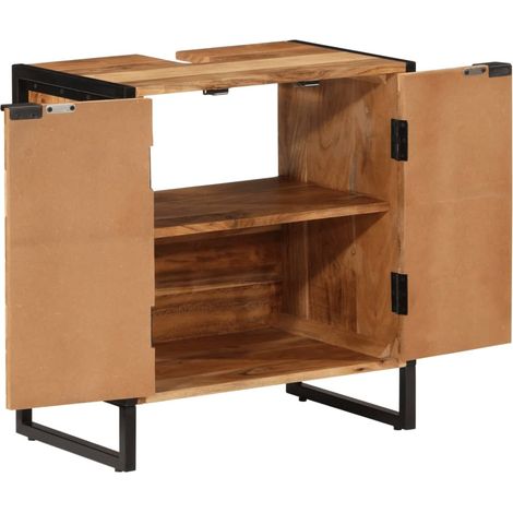 Colonne Meuble de salle de bain - bois massif d'acacia et fer fr3851 - Maison La Vie (1/5)