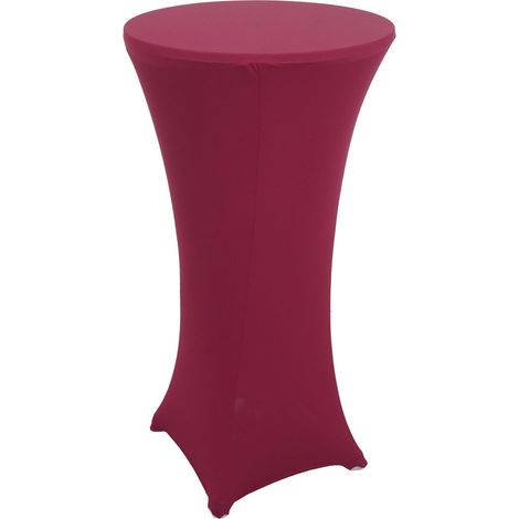 Tavolo bistro bar M28 alluminio 60x60x70/110cm con copritavolo elasticizzato bordeaux
