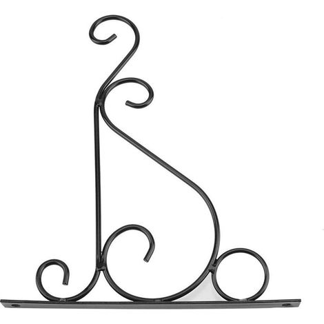 Lanterne Jardin, Crochet Mural pour Plantes Mur accrochant Plante Crochet Support pour Jardin Panier Lanterne pelouse lumière Pots de Fleurs 30x21cm(Noir)-Fei Yu (1/5)