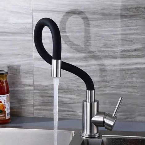 Tuyau d'extension flexible pour robinet de 30 cm, noir