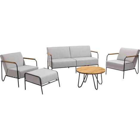 Salon de jardin 4 places en teck avec table basse (1/5)