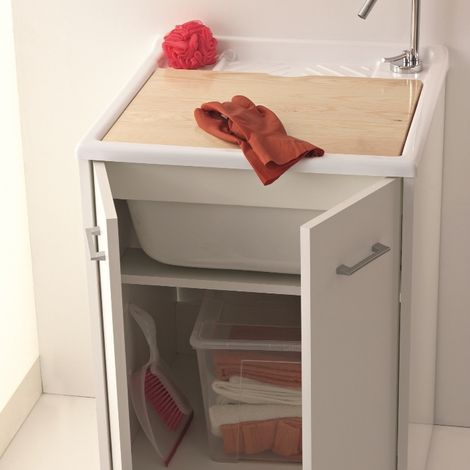 Lavapanni Domestica 50x45 completo bianco con piedini di Colavene (1/4)