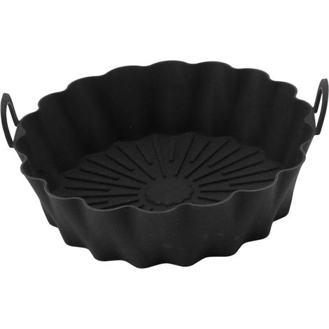 Doublure Silicone Réutilisable pour Friteuse sans Huile 7.5 Pouces, Antiadhésive et Grade Alimentaire, Remplacément Papier Cuisson Noir (1/5)