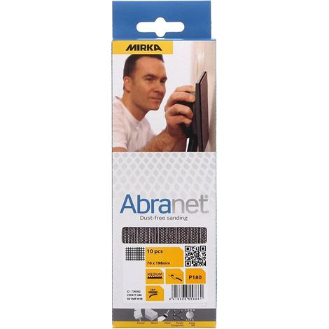 Mirka Abranet strisce di levigatura a rete 70x198 mm a strappo/grana P180 / 10 pz/per levigare legno, stucco, vernice, plastica / AE150F1018 (1/4)