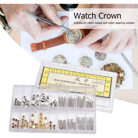Repair and replacement of watch crowns, spring bar set for stainless steel crowns, tools and accessories for watch repair--DTEKGAZ
