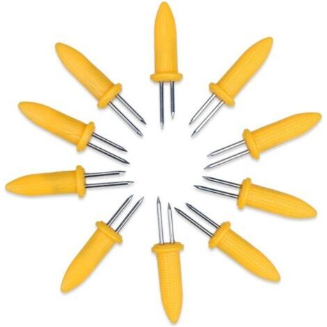 [LCS] Lot de 10 fourchettes à maïs doubles, porte-fourchettes pour barbecue, ustensiles de camping et de pique-nique - AquaForge (1/5)