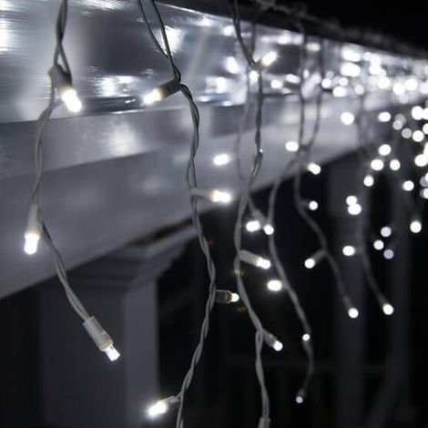 Guirlande stalactite flash 3M H 50CM 114 LED blanc froid raccordable 230V IP67 Lotti (1/4)