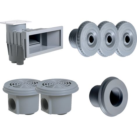 Kit pièces à sceller Gris Clair pour piscine 8 x 4 m - Hayward