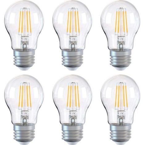 GENERIC-Ampoule E27, ampoule LED à intensité variable, ampoules à économie d'énergie A60 6 W (équivalent à 60 W), ampoule à vis à filament Edison, lot de 6 (1/5)