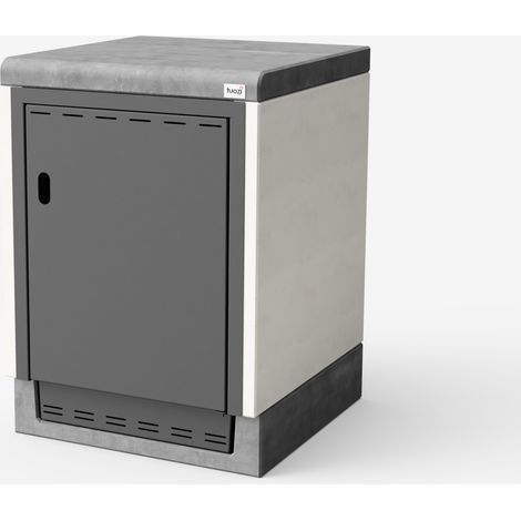 TUOZI - Módulo de soporte KITAWAY 61 para Barbacoa de Obra Prefabricada (Blanco, Gris - 61 x 63 x 63 cm) - Uso en Exteriores (1/4)