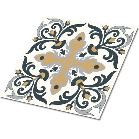 Carreaux autocollants PVC, Carrelage PVC adhésif - 30x30cm - Kit de 9 - Modèle De Plante, Stickers carrelage carreaux (1/5)