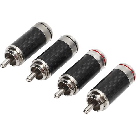 Lot de 4 connecteurs RCA métalliques pour câble audio/vidéo, adaptateur jack pour haut-parleur, transmission de signal puissante, longueur 40 mm (1/5)